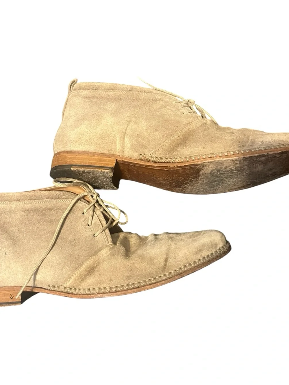 JOHN VARVATOS Grey Dirty Wash Lace Up Desert Boots